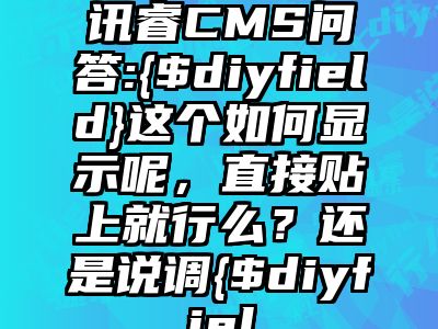 讯睿CMS问答:{$diyfield}这个如何显示呢，直接贴上就行么？还是说调{$diyfiel