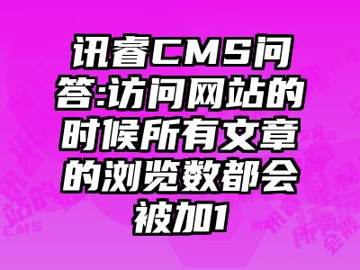 讯睿CMS问答:访问网站的时候所有文章的浏览数都会被加1