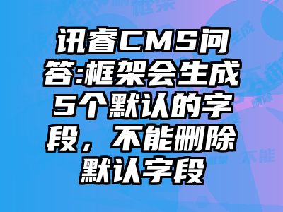 讯睿CMS问答:框架会生成5个默认的字段，不能删除默认字段