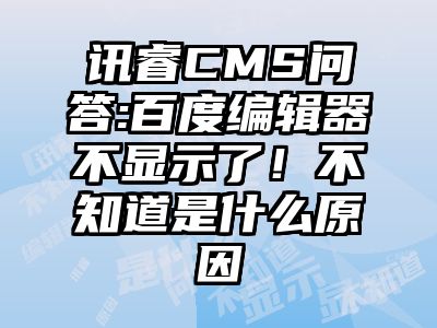 讯睿CMS问答:百度编辑器不显示了！不知道是什么原因