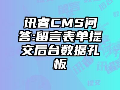 讯睿CMS问答:留言表单提交后台数据孔板