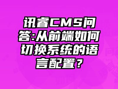 讯睿CMS问答:从前端如何切换系统的语言配置？