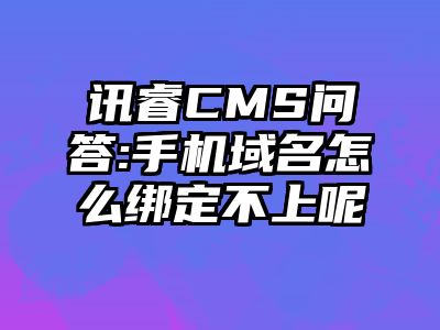讯睿CMS问答:手机域名怎么绑定不上呢