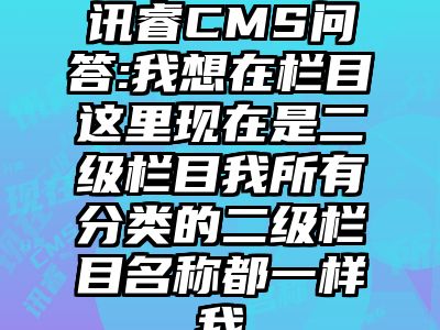 讯睿CMS问答:我想在栏目这里现在是二级栏目我所有分类的二级栏目名称都一样我