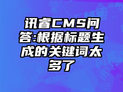 讯睿CMS问答:根据标题生成的关键词太多了