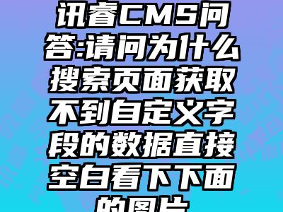 讯睿CMS问答:请问为什么搜索页面获取不到自定义字段的数据直接空白看下下面的图片