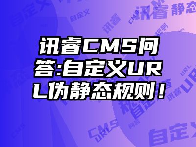 讯睿CMS问答:自定义URL伪静态规则！