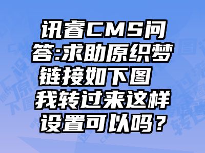 讯睿CMS问答:求助原织梦链接如下图 我转过来这样设置可以吗？