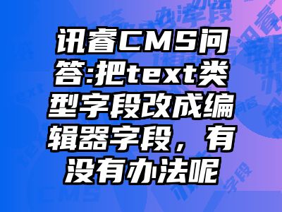 讯睿CMS问答:把text类型字段改成编辑器字段，有没有办法呢